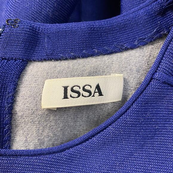 Issa London Knit Eddington Fit and Flare Midi Dress Size S Navy Blue - Picture 2 of 9